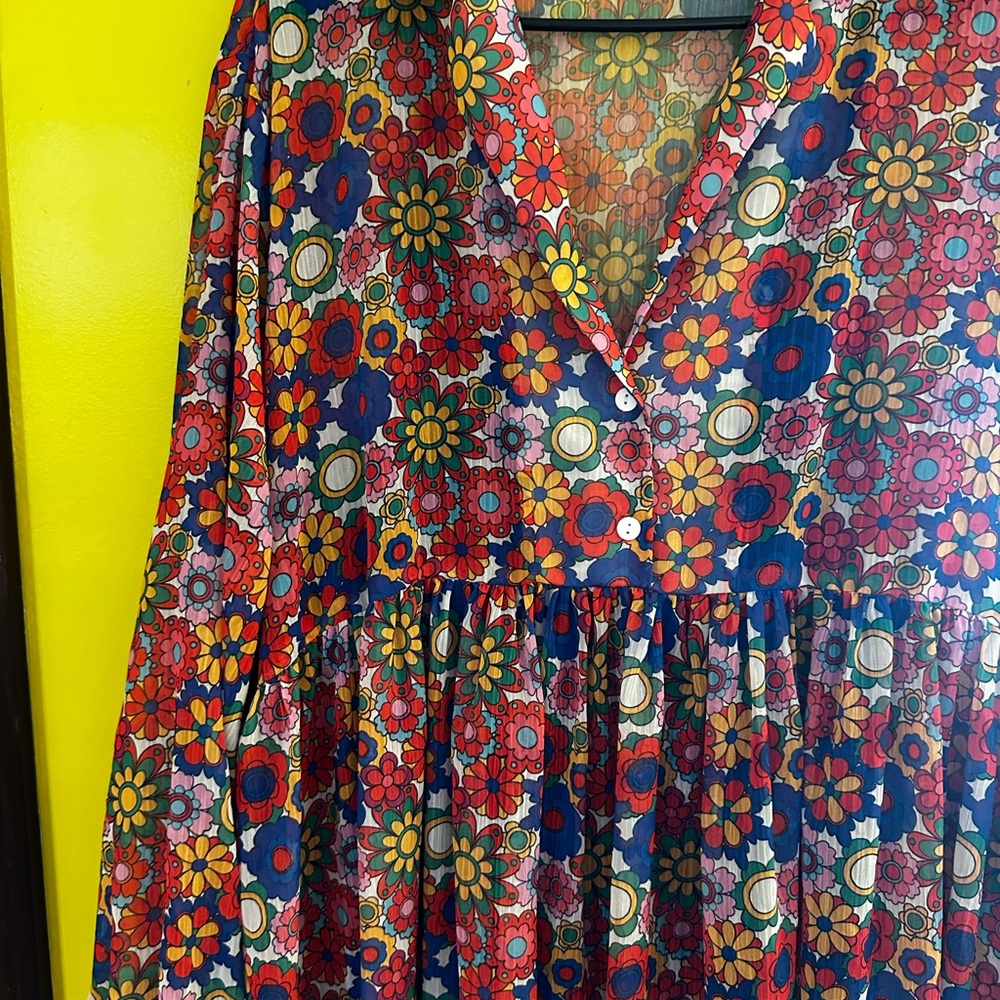 Elegant Floral Long Sleeve Dress